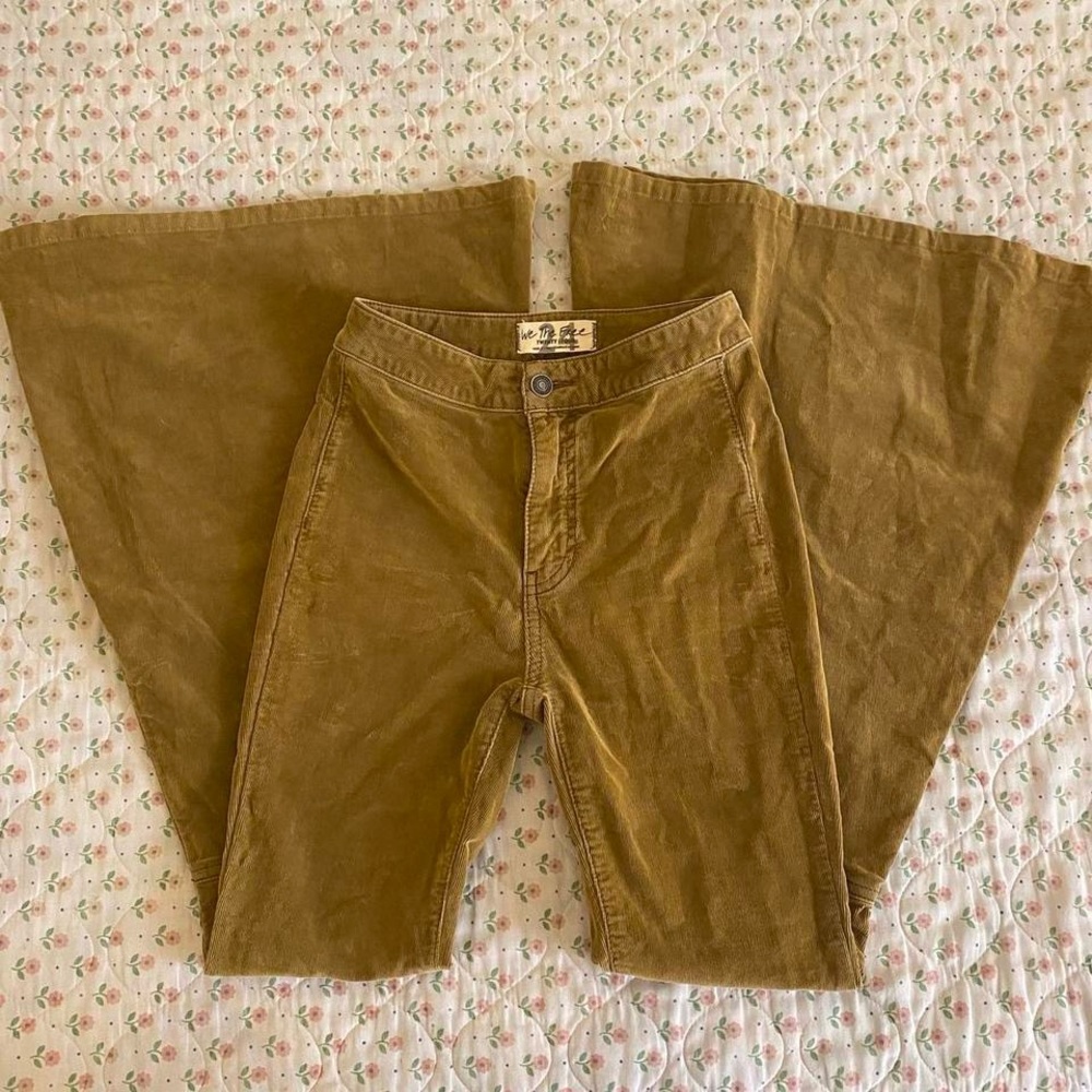 Free People khaki flare pant